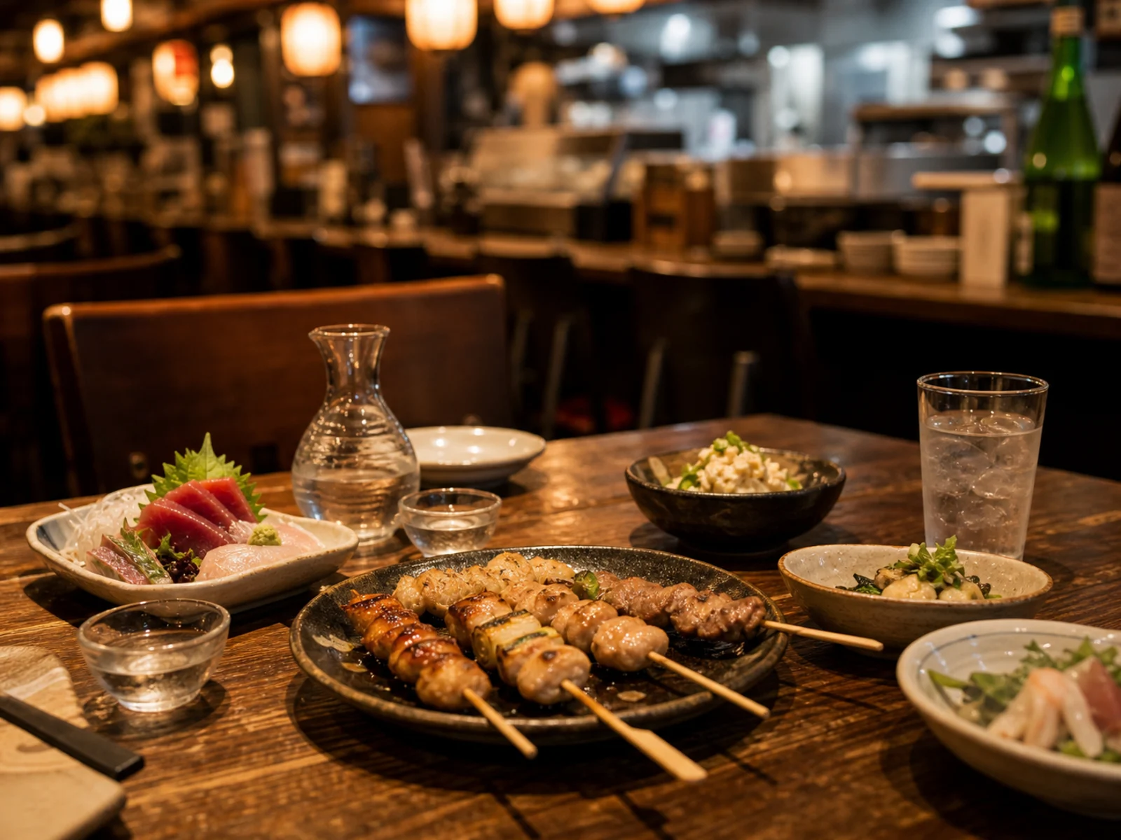 宴会コースの料理が並ぶテーブル
